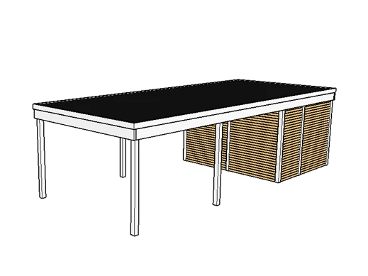 Modernes Einzelcarport KLARE LINIE mit Abstellraum