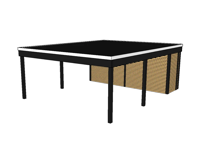 Modernes Doppelcarport KLARE LINIE mit Abstellraum