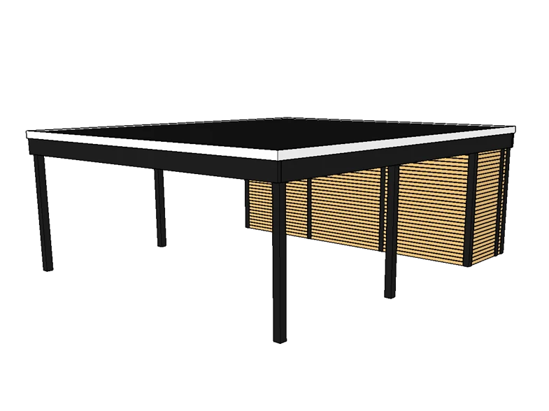 Modernes Doppelcarport KLARE LINIE mit Abstellraum