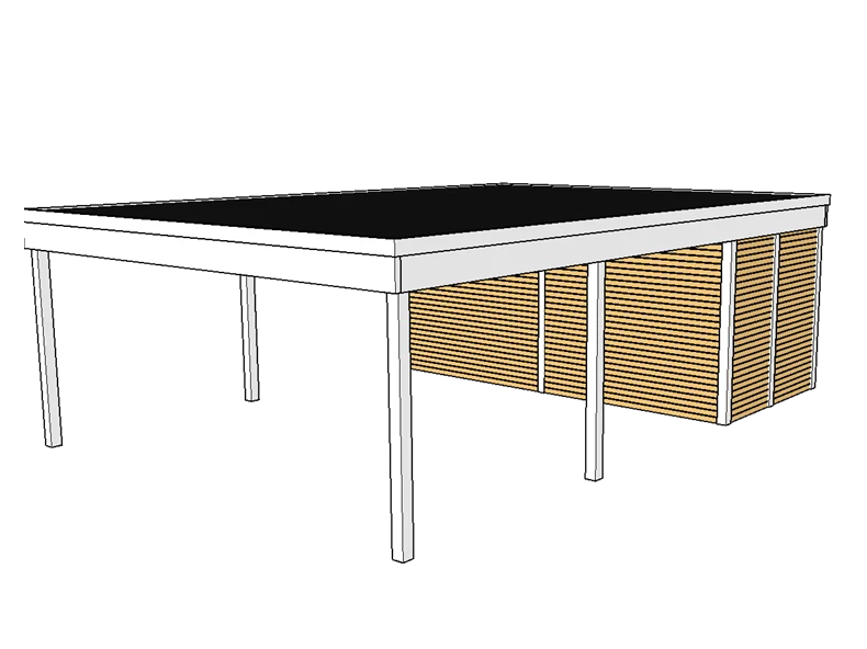 Modernes Doppelcarport KLARE LINIE mit Abstellraum