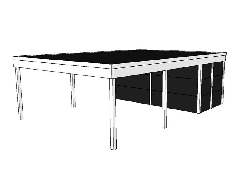 Modernes Doppelcarport KLARE LINIE mit Abstellraum