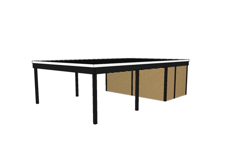 Modernes Doppelcarport KLARE LINIE mit Abstellraum