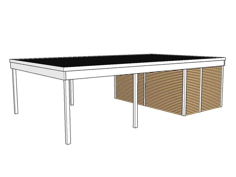 Modernes Doppelcarport KLARE LINIE mit Abstellraum