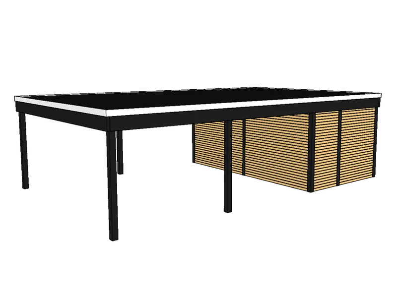 Modernes Doppelcarport KLARE LINIE mit Abstellraum