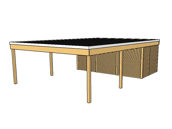 Modernes Doppelcarport KLARE LINIE mit Abstellraum