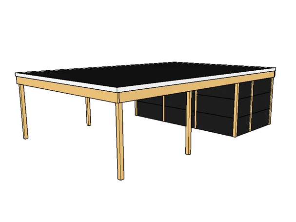 Modernes Doppelcarport KLARE LINIE mit Abstellraum