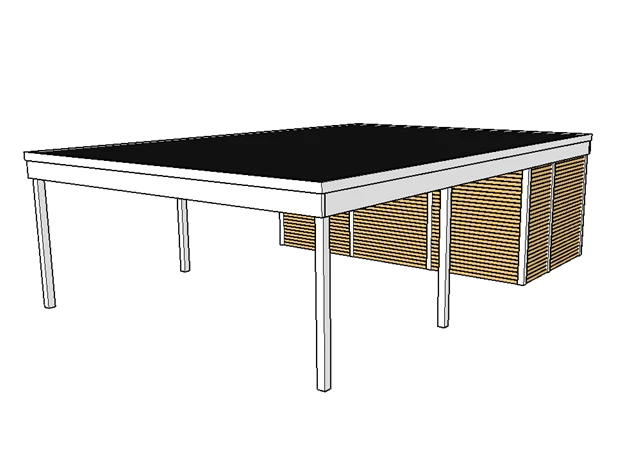 Modernes Doppelcarport KLARE LINIE mit Abstellraum