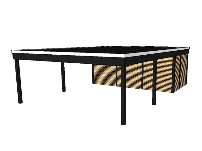 Modernes Doppelcarport KLARE LINIE mit Abstellraum