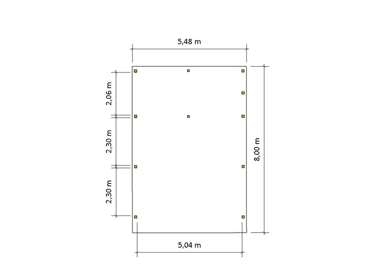 Gründach-Carport CLASSIC Holzblende mit Abstellraum (Verkleidung: Klassisches Duoprofil)