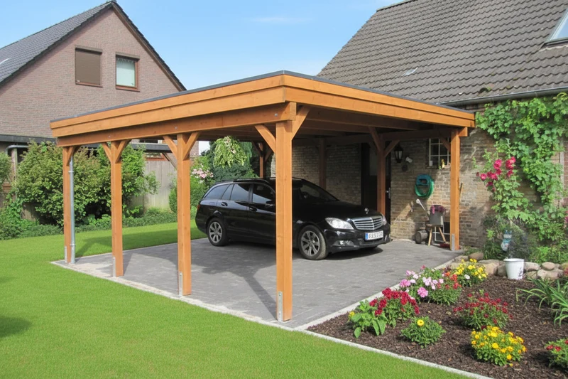 Doppelcarport CLASSIC mit Holzblende