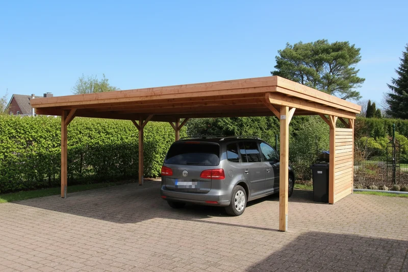 Doppelcarport CLASSIC mit Holzblende