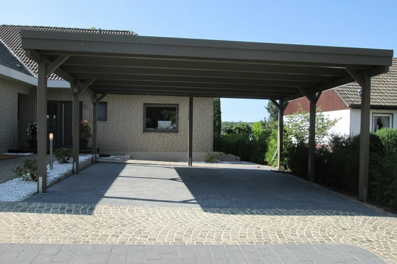 Doppelcarport CLASSIC mit Holzblende