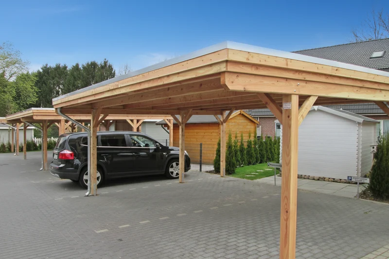 Doppelcarport CLASSIC mit Holzblende