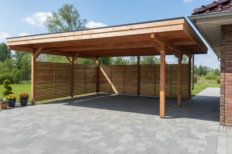 Doppelcarport CLASSIC mit Holzblende