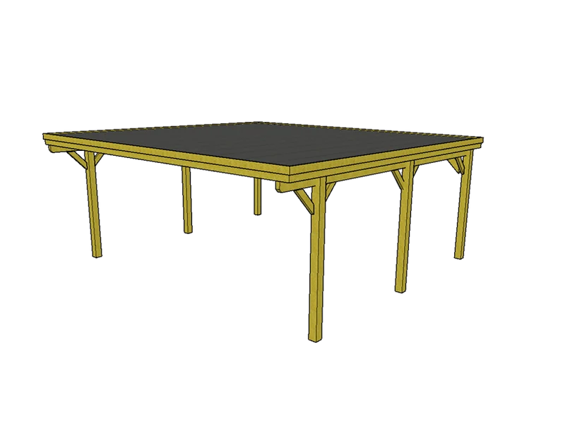 Doppelcarport CLASSIC mit Holzblende