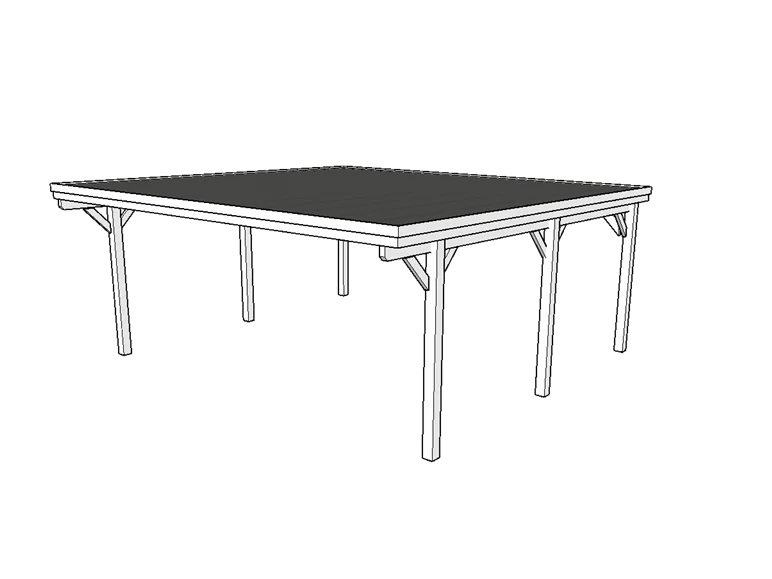 Doppelcarport CLASSIC mit Holzblende