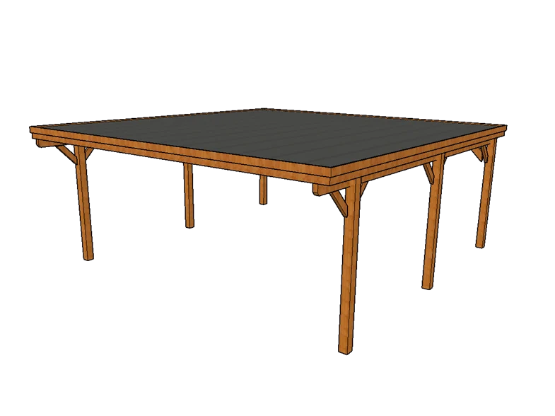 Doppelcarport CLASSIC mit Holzblende