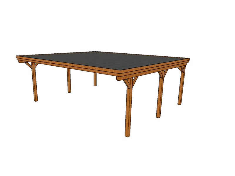 Doppelcarport CLASSIC mit Holzblende