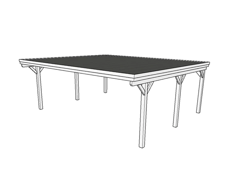Doppelcarport CLASSIC mit Holzblende