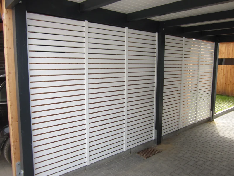 Option: Wandelemente für Carport KLARE LINIE, aus Rhombusleisten
