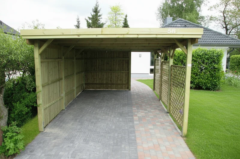 Einzel-Carport CLASSIC mit Holzblende