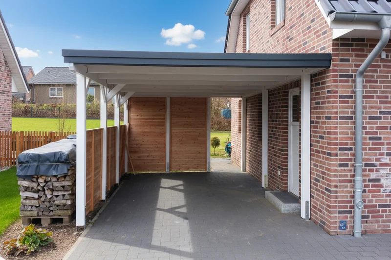 Einzel-Carport CLASSIC mit Holzblende
