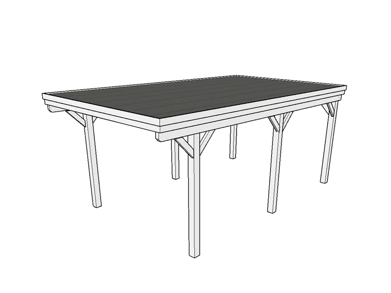 Einzel-Carport CLASSIC mit Holzblende