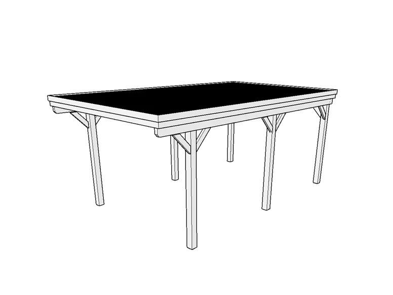 Einzel-Carport CLASSIC mit Holzblende