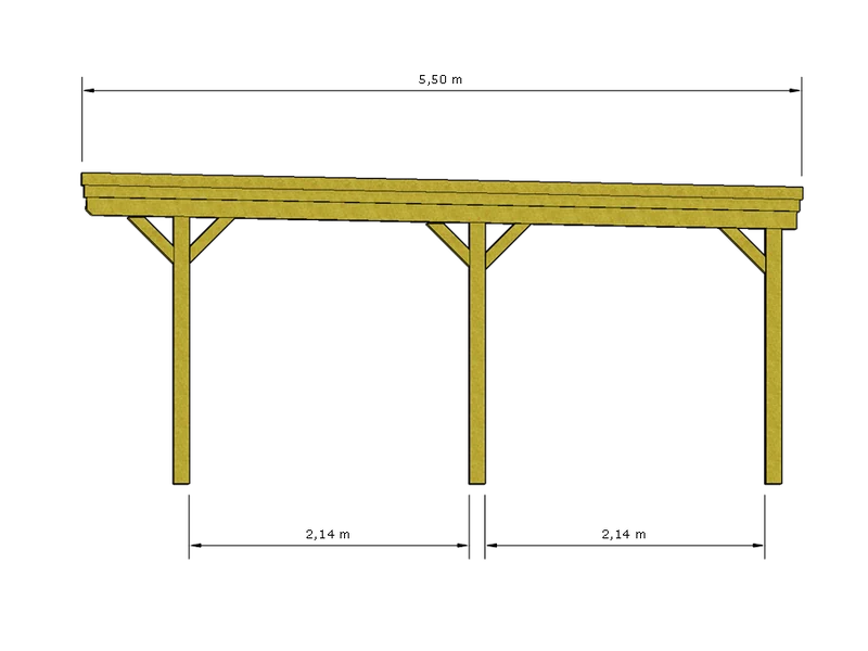 Einzel-Carport CLASSIC mit Holzblende