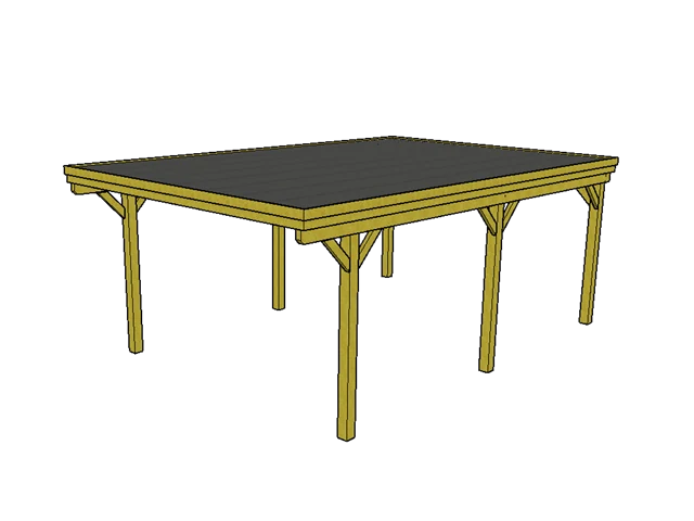 Einzel-Carport CLASSIC mit Holzblende
