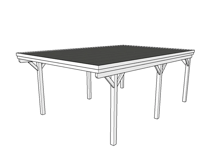 Einzel-Carport CLASSIC mit Holzblende