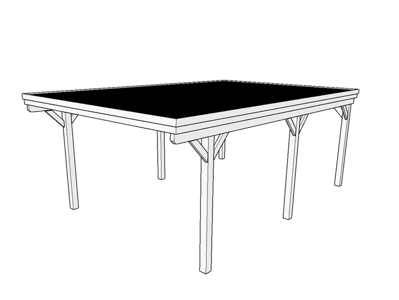 Einzel-Carport CLASSIC mit Holzblende
