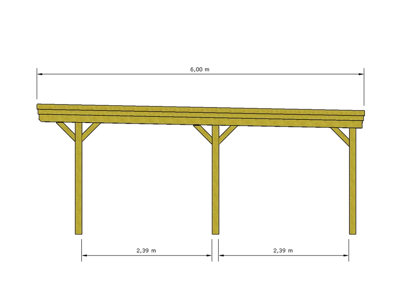 Einzel-Carport CLASSIC mit Holzblende