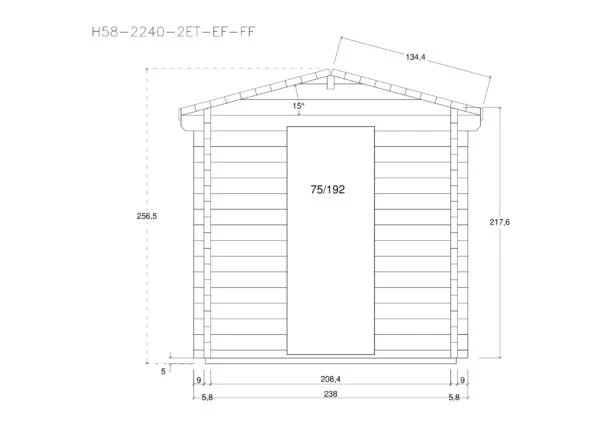 Holz-Gartensauna H58-2240