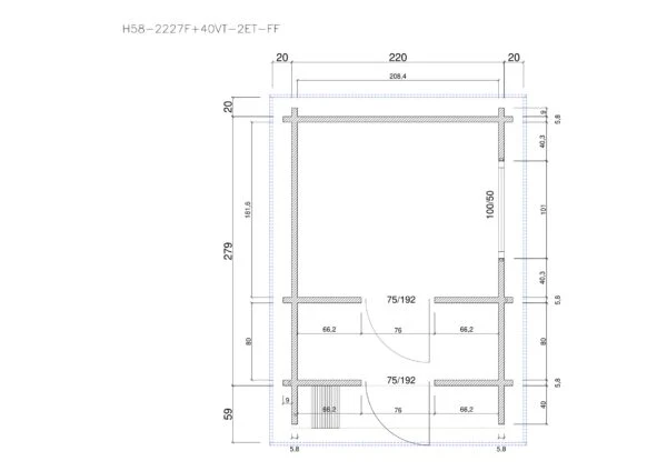 Holz-Gartensauna H58-2227F
