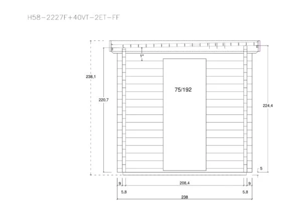 Holz-Gartensauna H58-2227F