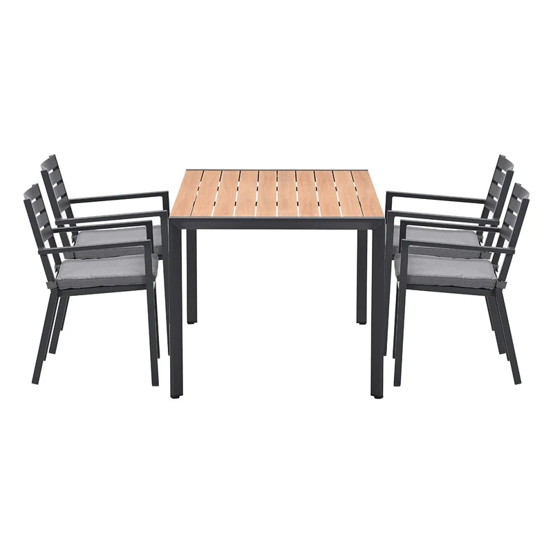 Garden Impressions Oklahoma/Felini tuinset 4 personen teaklook tafel 160 cm
