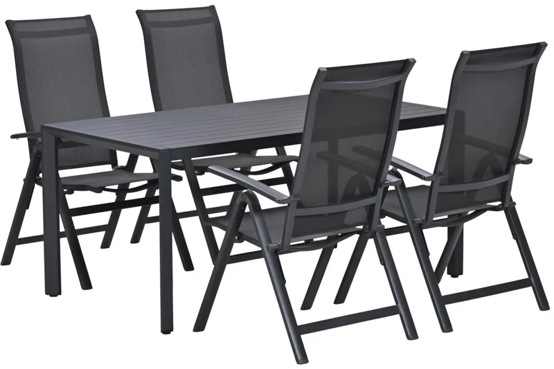 Garden Impressions Osaka/Felini tuinset 4 pers met verstelbare stoelen