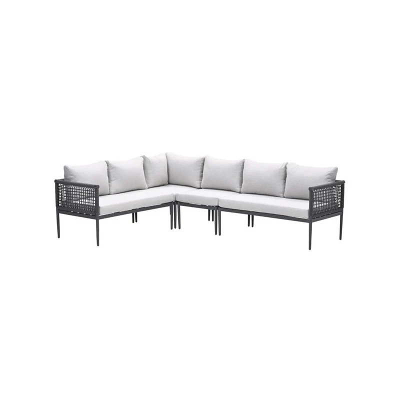 Garden Impressions Teramon loungeset met hoge tafel donkergrijs rope