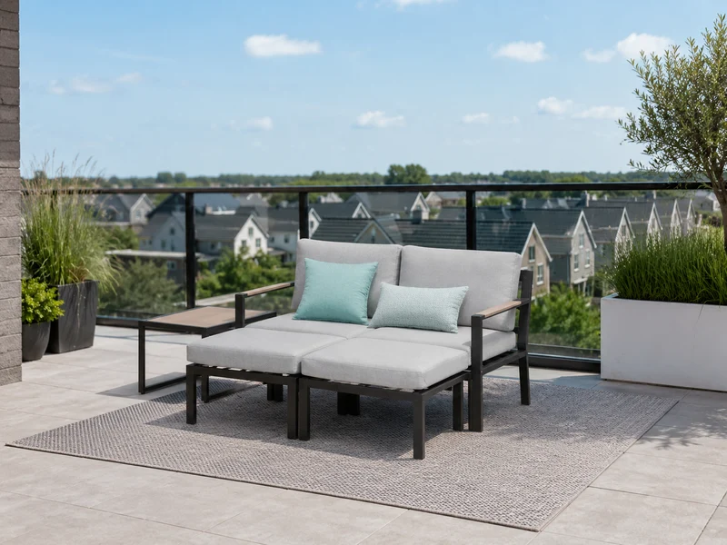 Garden Impressions Cinto loungeset - carbon black - light teak look