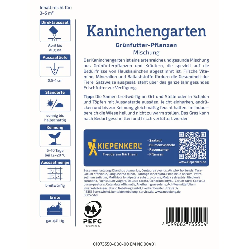 Kiepenkerl Kaninchengarten Grünfutter Mischung
