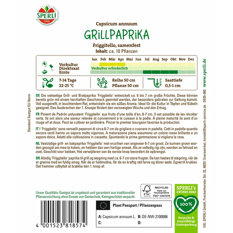 SPERLI Samen-Set "Grillgemüse"