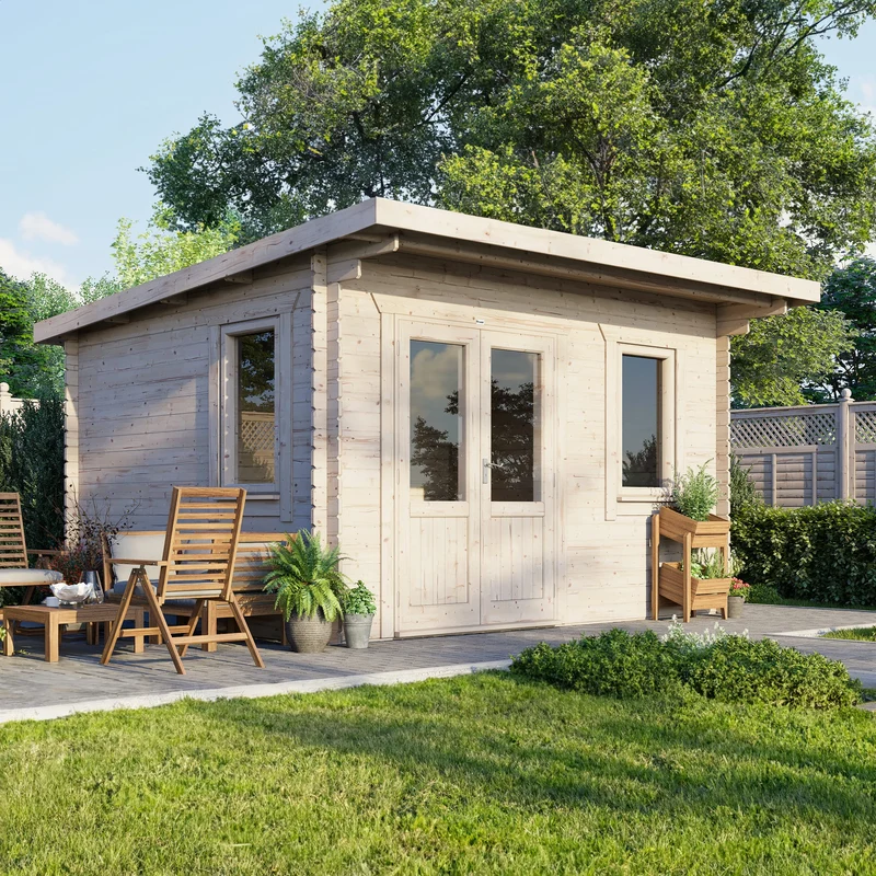 Pent Log Cabin - 28mm