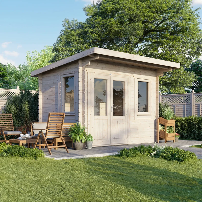Pent Log Cabin - 28mm