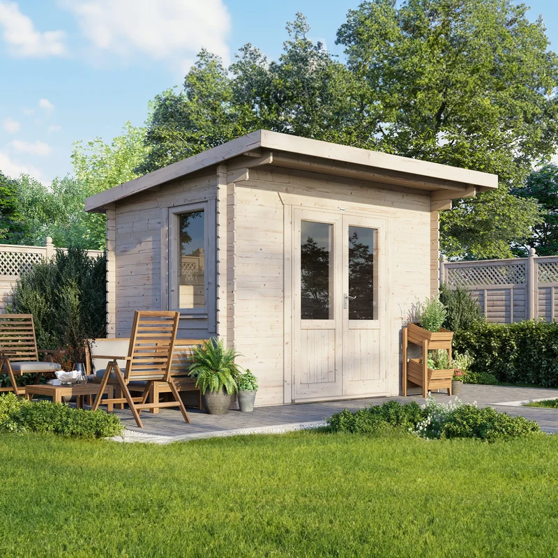 Pent Log Cabin - 28mm