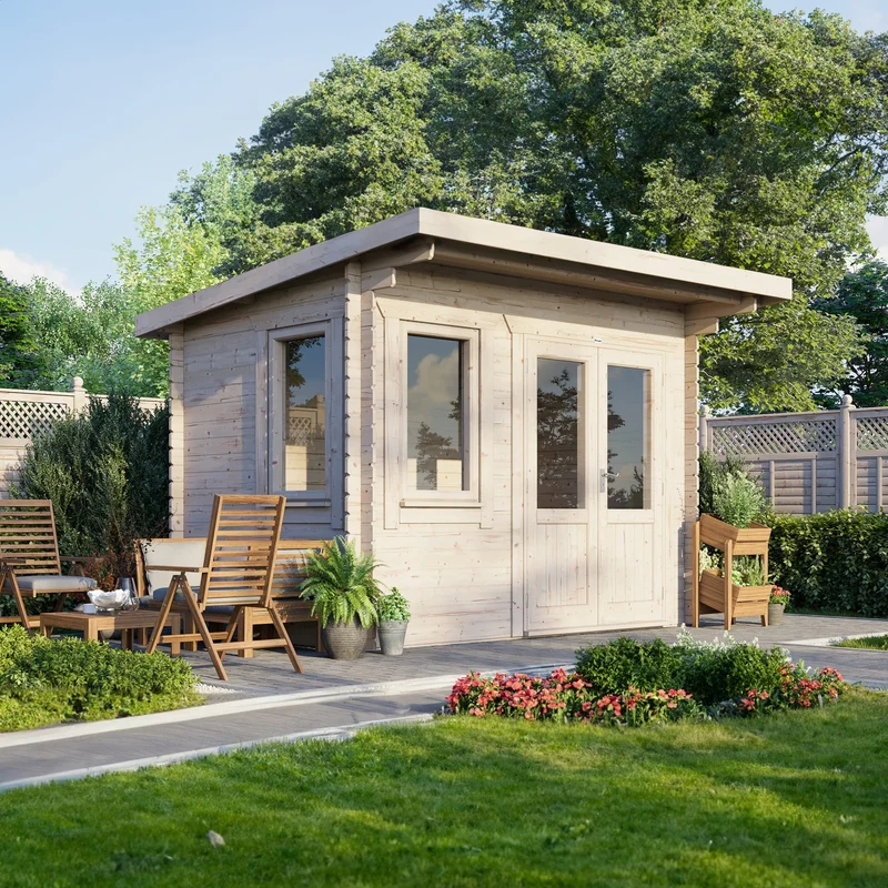 Pent Log Cabin - 28mm