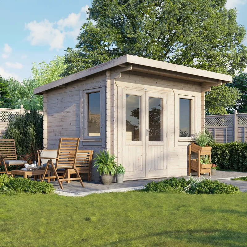 Pent Log Cabin - 28mm