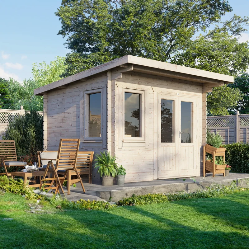 Pent Log Cabin - 28mm