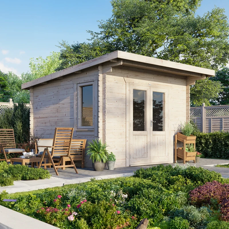 Pent Log Cabin - 28mm