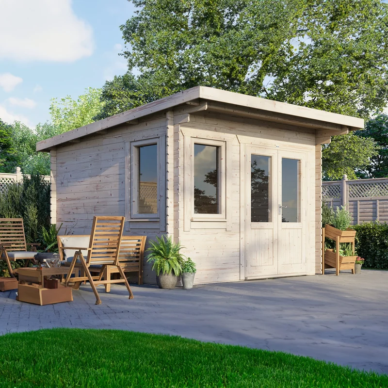 Pent Log Cabin - 28mm